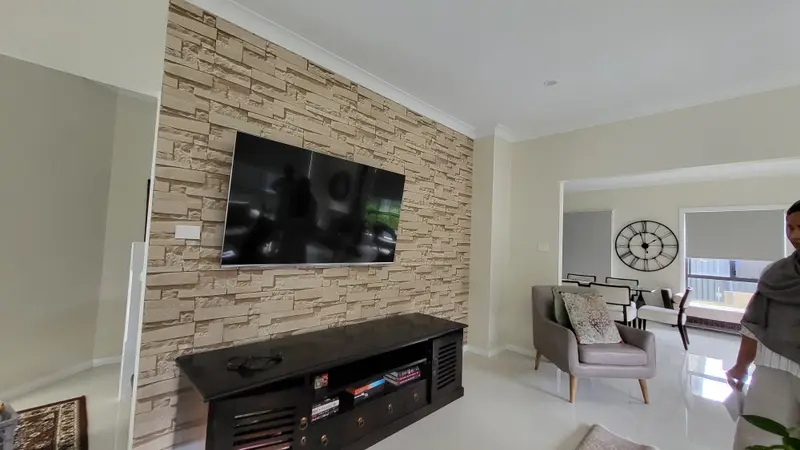 TV Back Wallpaper Installation