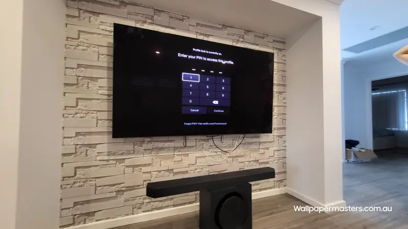 TV Back Wallpaper Installation