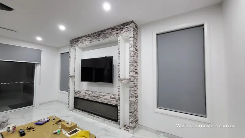 Fireplace Wallpaper Installation