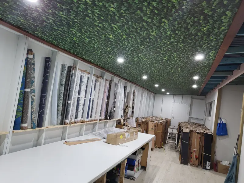 Ceiling Wallpaper Installation