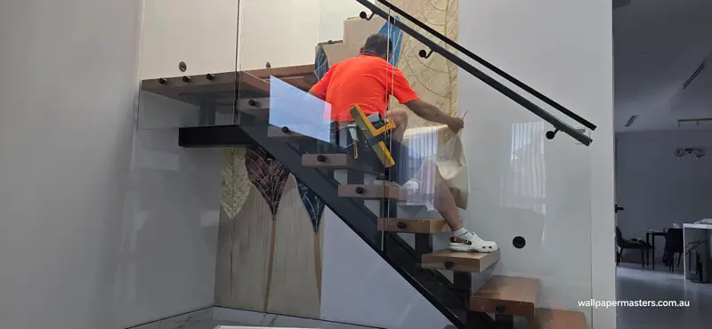 Staircase Wallpaper Installation