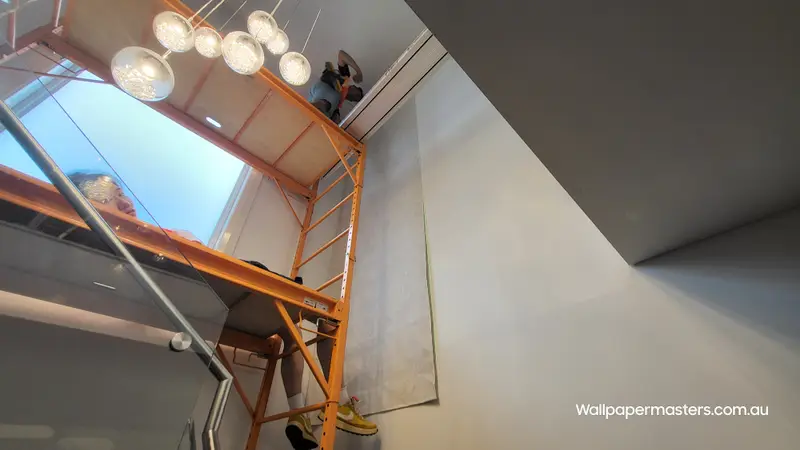 Staircase Wallpaper Installation