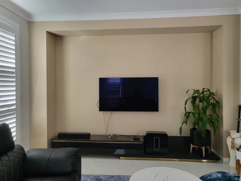 TV Back Wallpaper Installation