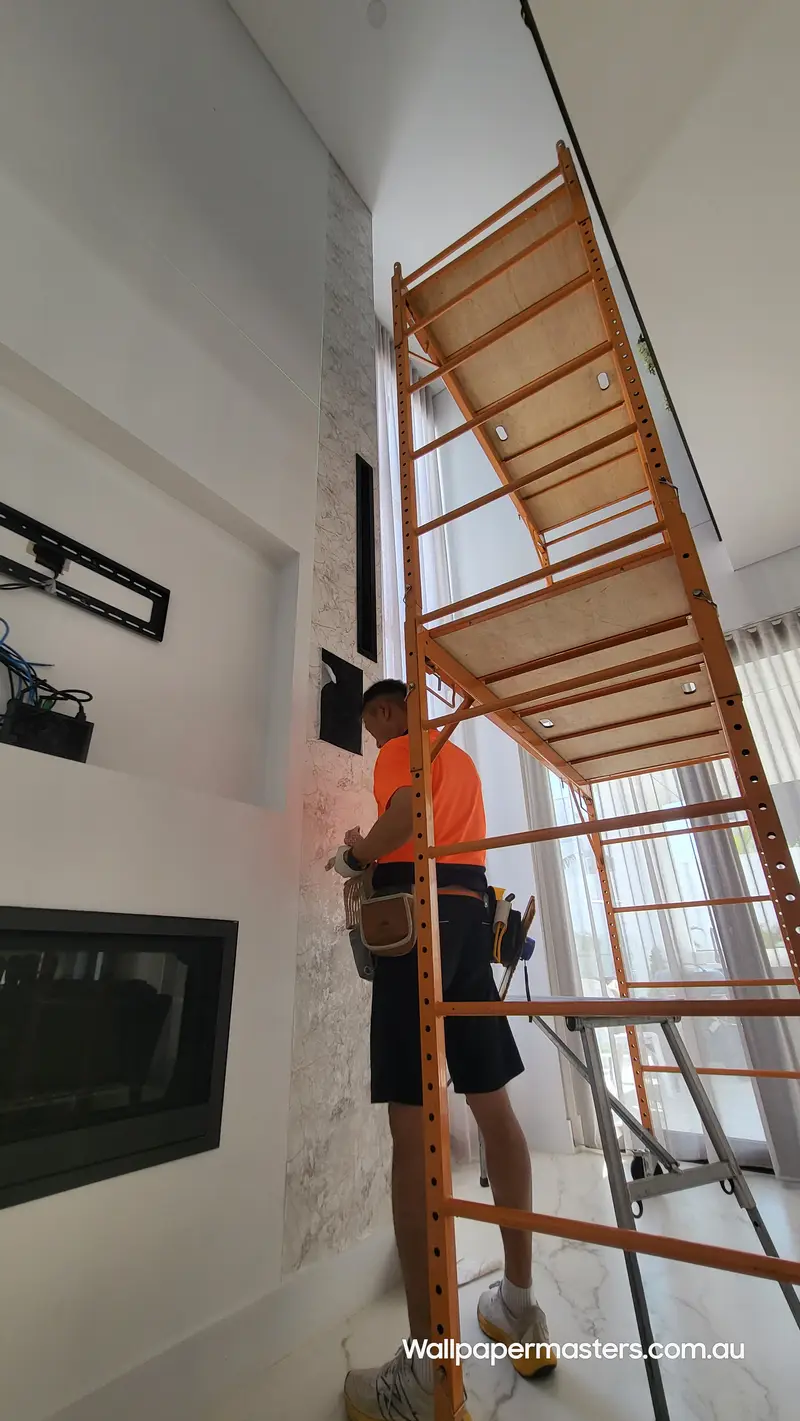 Fireplace Wallpaper Installation