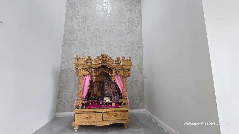 Prayer Room Wallpaper Installation