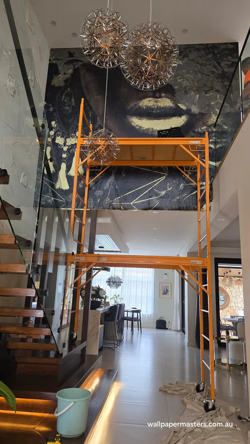 Staircase Wallpaper Installation