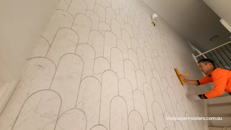 Staircase Wallpaper Installation