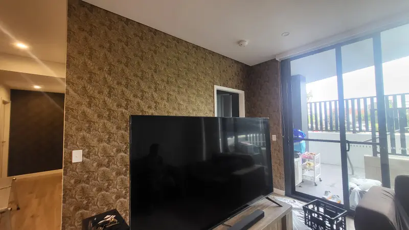 TV Back Wallpaper Installation