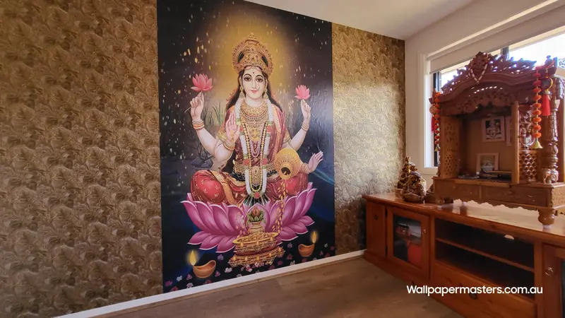 Prayer Room Wallpaper Installation