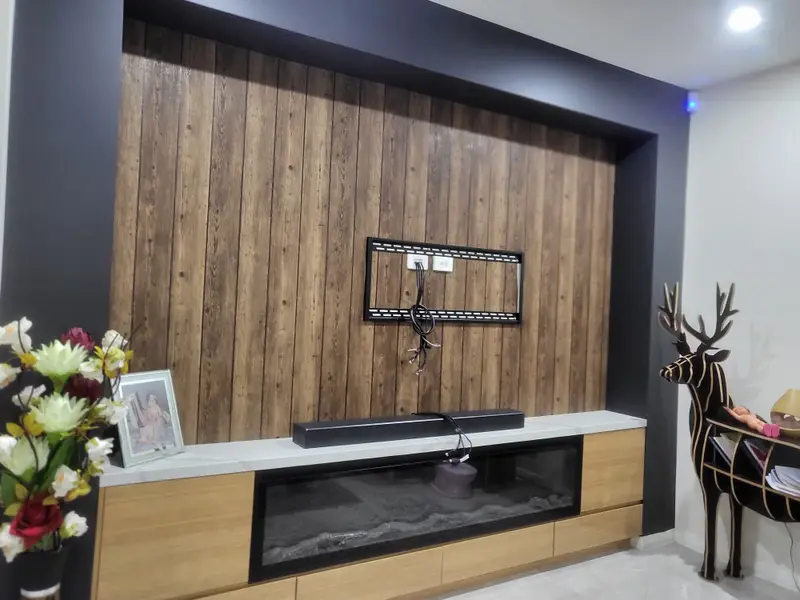 TV Back Wallpaper Installation