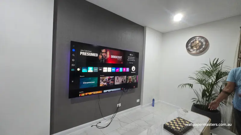 TV Back Wallpaper Installation