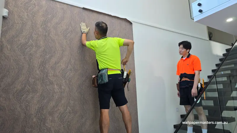 Staircase Wallpaper Installation