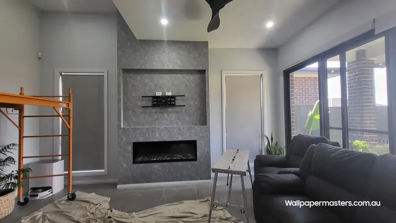Fireplace Wallpaper Installation